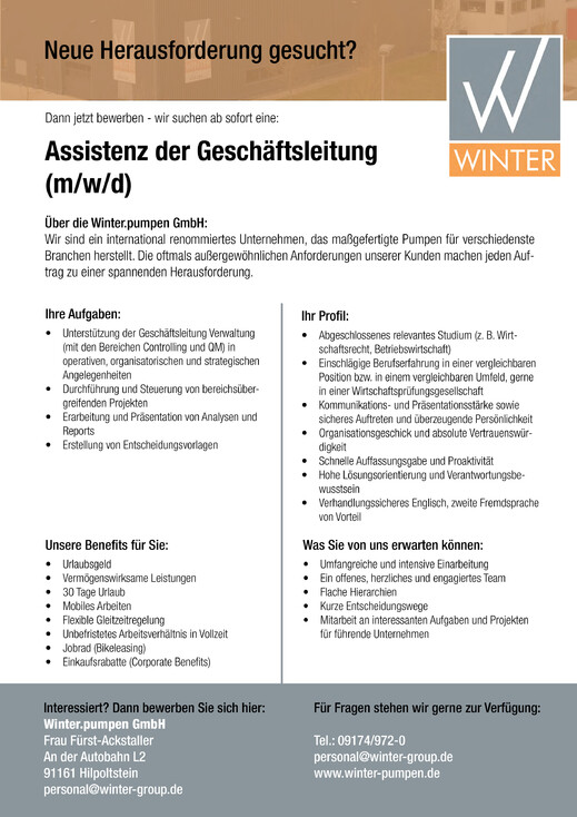 Stellenanzeige-Assistenz-Gl